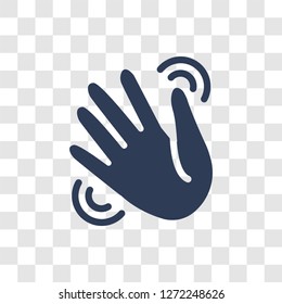 Waving hand icon. Trendy Waving hand logo concept on transparent background from Hands collection