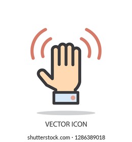 waving hand icon vector