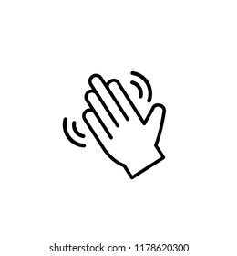 Waving Hand Icon Vector In Flat Style
