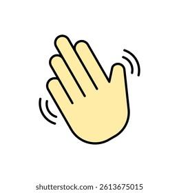 waving hand icons. waving hand Vector Icon in line style design. Symbol of waving hand. Vector illustration.