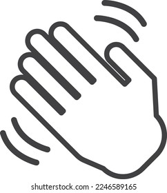 waving hand illustration in minimal style isolated on background