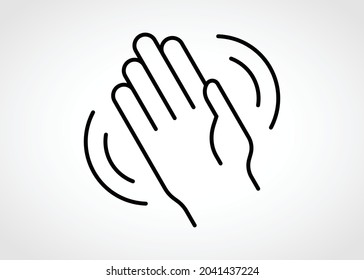 Waving Hand linear vector icon