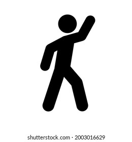 Waving hand man icon People in motion active lifestyle sign