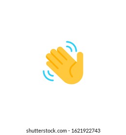 Waving hand vector flat icon. Isolated hello, hi, bye hand gesture emoji illustration 