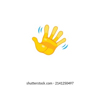 Waving Hand Vector Flat Icon. Isolated Hello, Hi, Bye Hand Gesture Emoji Illustration