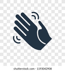 Waving hand vector icon isolated on transparent background, Waving hand transparency logo concept