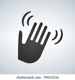 waving hand vector icon isolated on white background