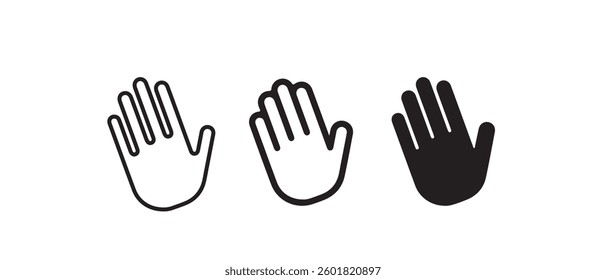 waving hand vector icon set illustration isolated on white background.