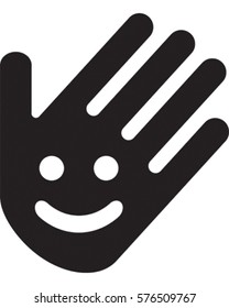 Waving Hand Vector Illustration. Happy Hand Icon.