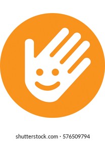 Waving Hand Vector Illustration. Happy Hand Icon.