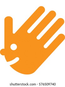 Waving Hand Vector Illustration. Open Hand Icon.