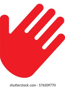 Waving Hand Vector Illustration. Open Hand Icon.