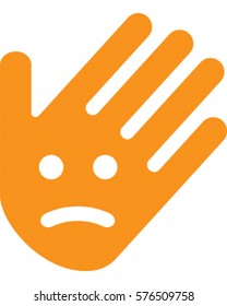 Waving Hand Vector Illustration. Sad Hand Icon.