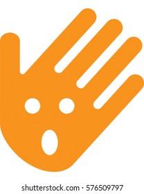 Waving Hand Vector Illustration. Scared Hand Icon.
