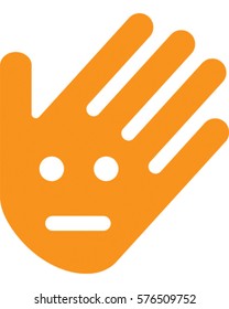 Waving Hand Vector Illustration. Worried Hand Icon.