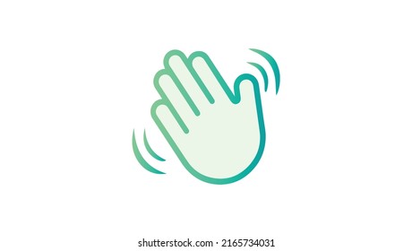 waving hand vector line icon. hello hi gesture symbol on white background. vector eps 10.