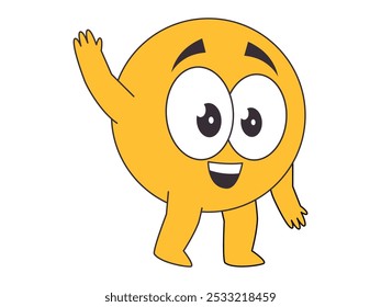 Saludando a la mano amarillo emoji carácter saludo de despedida expresión emoticono avatar gesto diseño conjunto de iconos