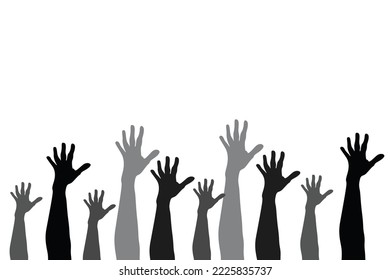 Waving hands background vector graphics