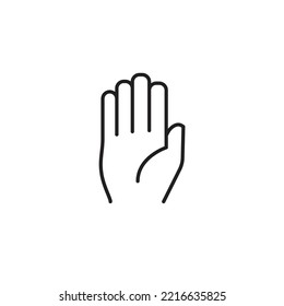 Waving Hands line icon black and white