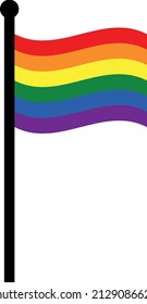 Waving High resolution LGBTQ+ flag vector