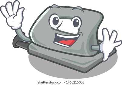 Waving hole puncher isolated in the character