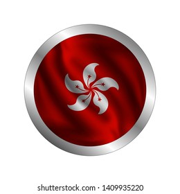 Waving Hong Kong flag, the flag of Hong Kong, vector illustration