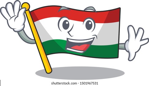 Waving hungary flag was hoisted on mascot pole