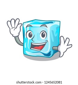 Waving ice cubes wiht mascot on above