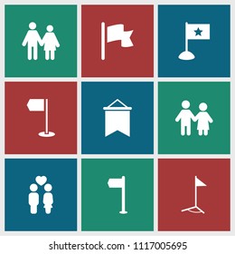 Waving icon. collection of 9 waving filled icons such as couple. editable waving icons for web and mobile.