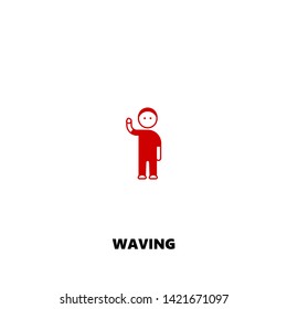 waving icon. waving vector design. sign design. red color