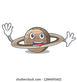 Waving image of planet saturn in character