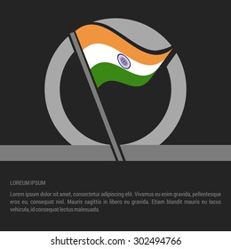 Waving India Flag badge design - independence day Label - Vector illustration