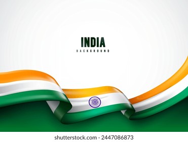 Waving Indian Banner. India Flag Concept.