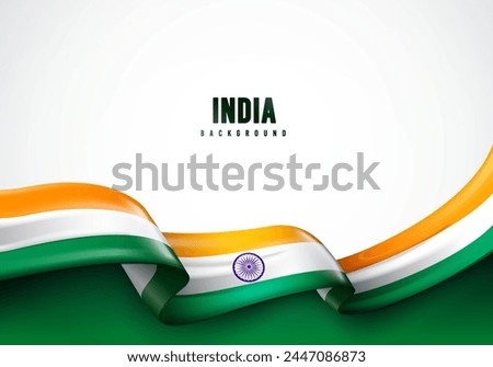 Waving Indian Banner. India Flag Concept.