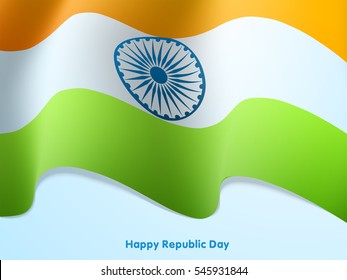 Waving Indian Flag Design für Happy Republic Day Feier.