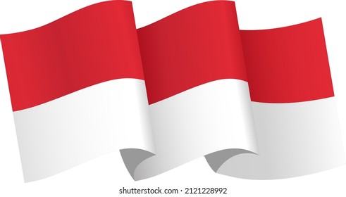 Waving Indonesia Flag Isolated On Png Stock Vector (Royalty Free ...