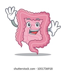 Waving intestine character cartoon style