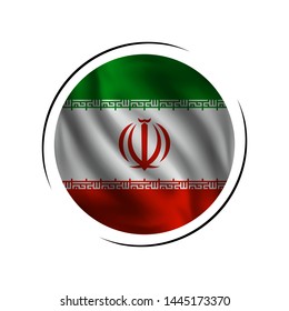 Waving Iranian flag, the flag of Iran, vector illustration