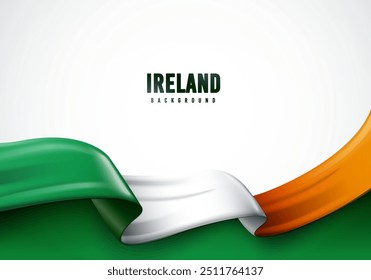 Waving Irish Flag. Ireland Flag Concept.