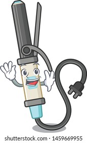 Waving iron curling in cartoon makeup bag