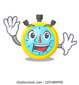 Waving isolated stopwatch with in the character