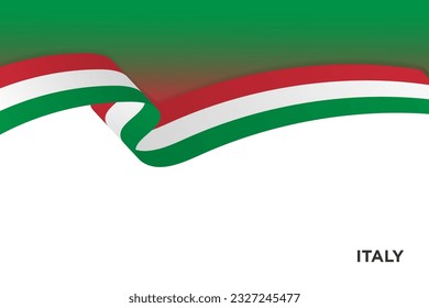 Waving Italian Flag Hintergrund Template mit Kopienraum. Flagge Italiens. Bearbeitbare Vektorgrafik. EPS10.