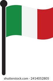 Waving Italy flag vector isolated on white background . 