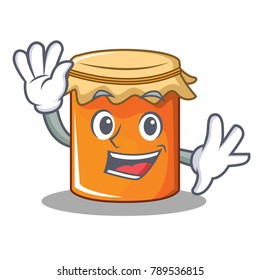 Waving jam character cartoon style