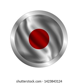 Waving Japan flag, vector illustration