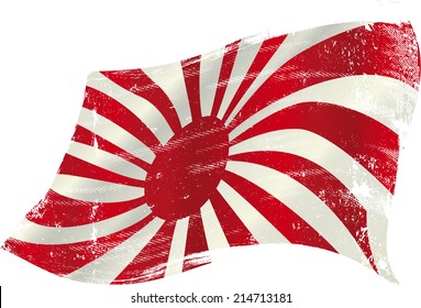 waving Japan grunge flag. flag of  Japan in the wind with a texture