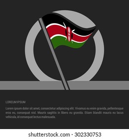 Waving Kenya Flag badge design - independence day Label - Vector illustration