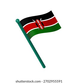 Ondeando la Ilustración vectorial de la bandera de Kenia, aislado