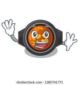 Waving kimchi tighe isolated in the character