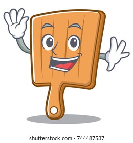 Waving kitchen board character cartoon